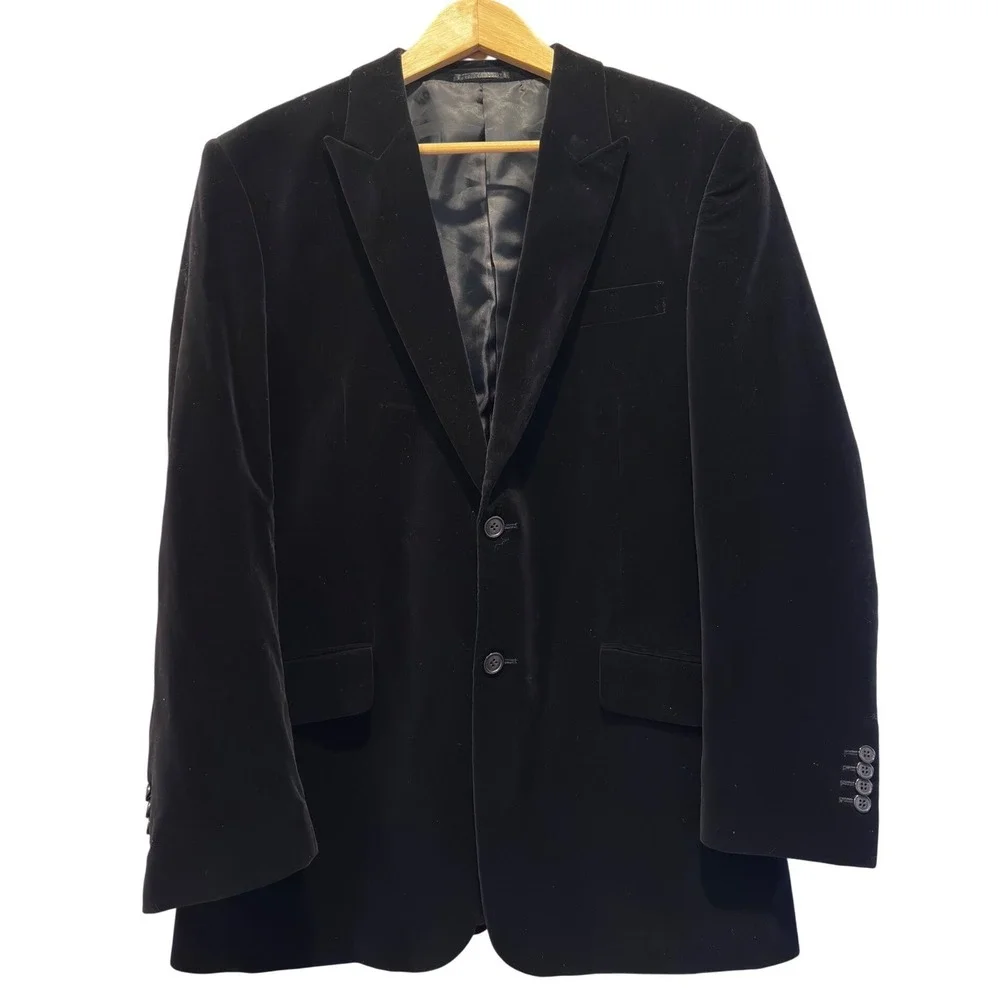 Inserch Black Velvet Blazer Men's 38R Made in Italy Limited Edition Sport Coat